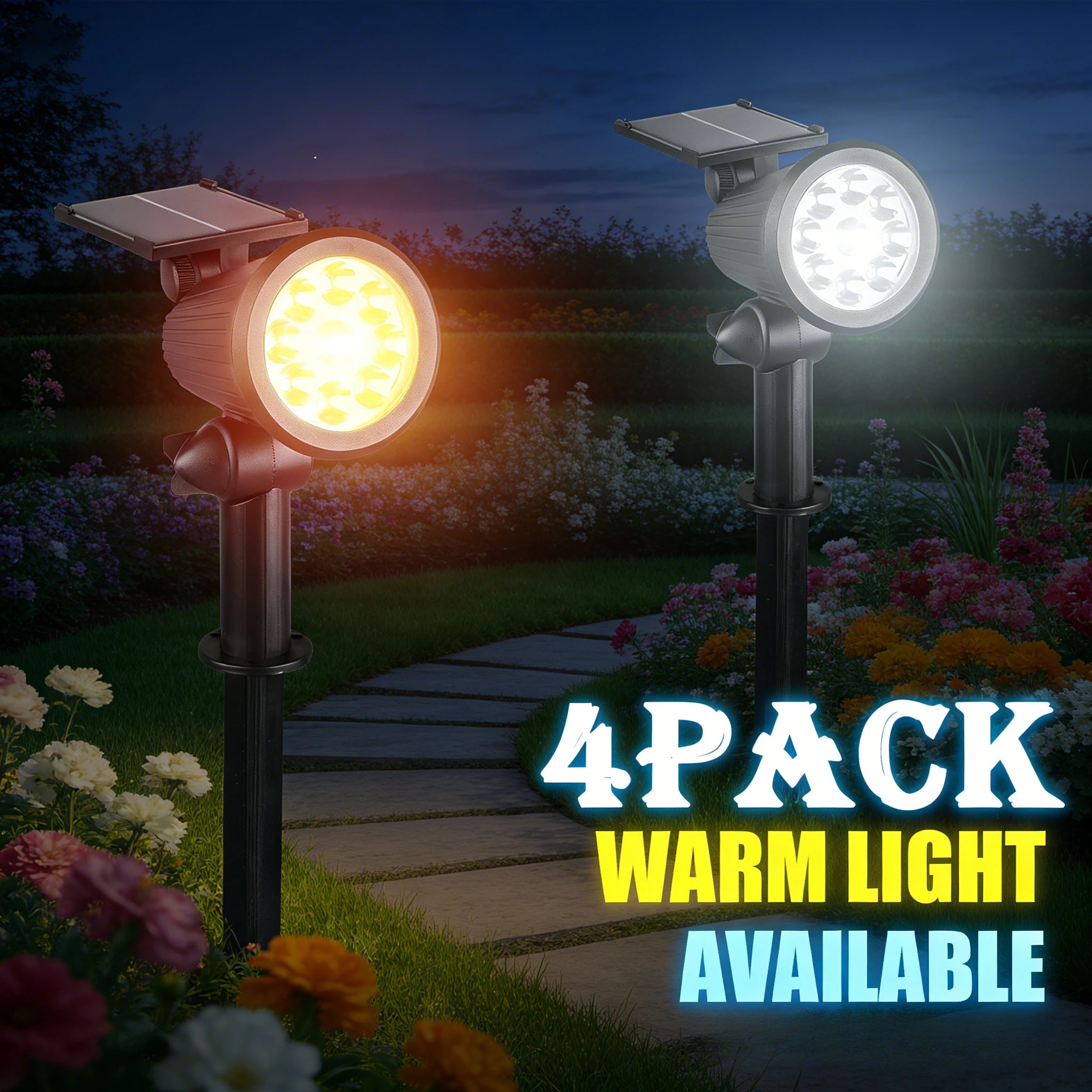 9 4 LED Solar Ground Lights Outdoor IP65 Waterproof Brightness Zpaxo