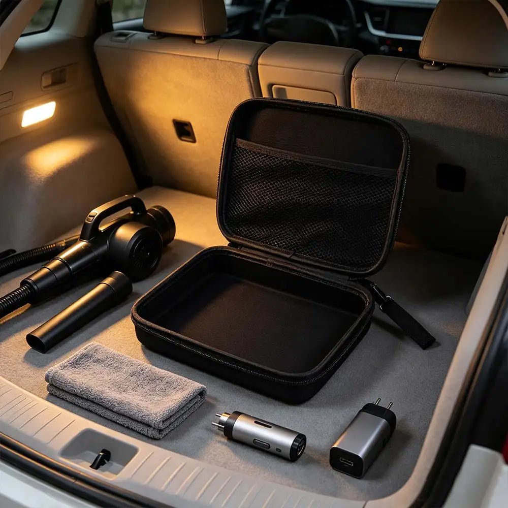 EVA PU Car Vacuum Cleaner Storage Bag Storage Hard Portable Air Pump Dustproof Bag Organizer Portable Car Hard Shell Storage Bag Zpaxo