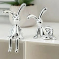 3D Long-Eared Rabbit Ornament – Car & Home Decor Figure Decorative Figurine Zpaxo Silver 2pcs