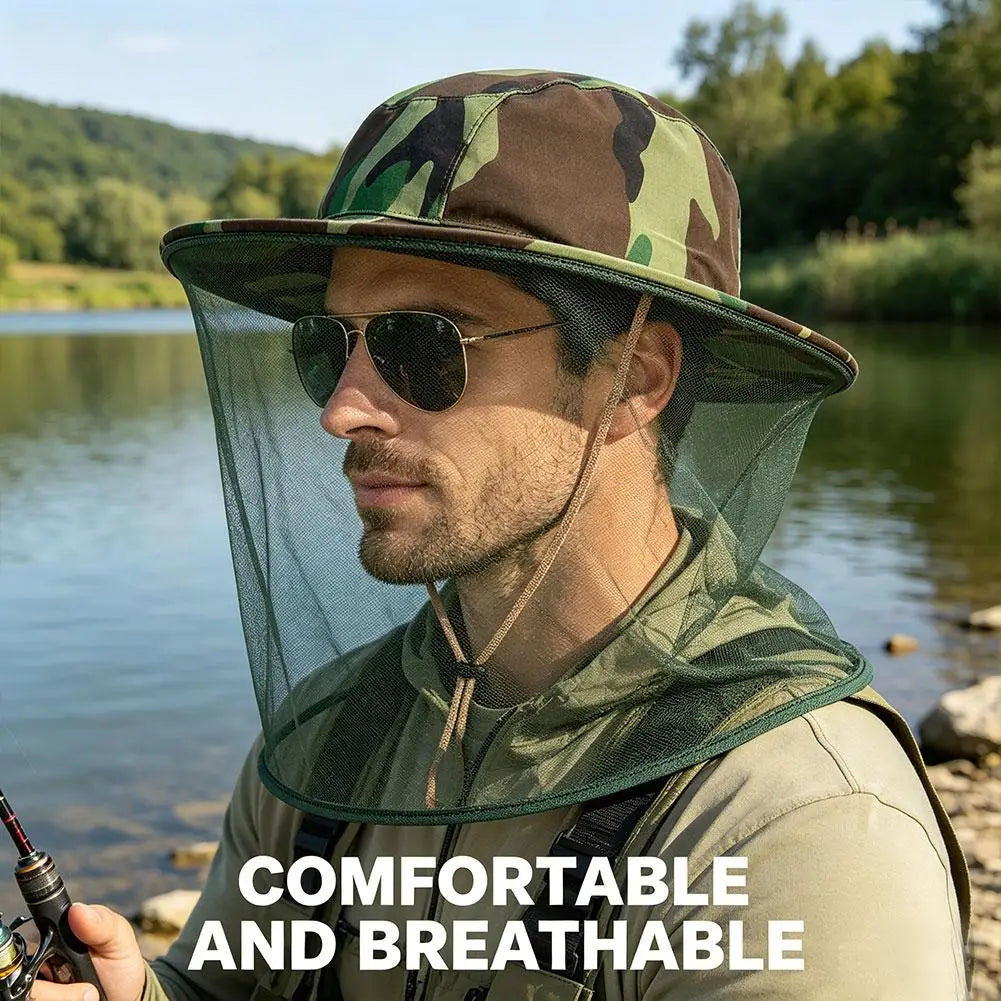 Mosquito Head Net Hat – Camouflage Bug & Sun Protection Mosquito Head Net Hat Zpaxo