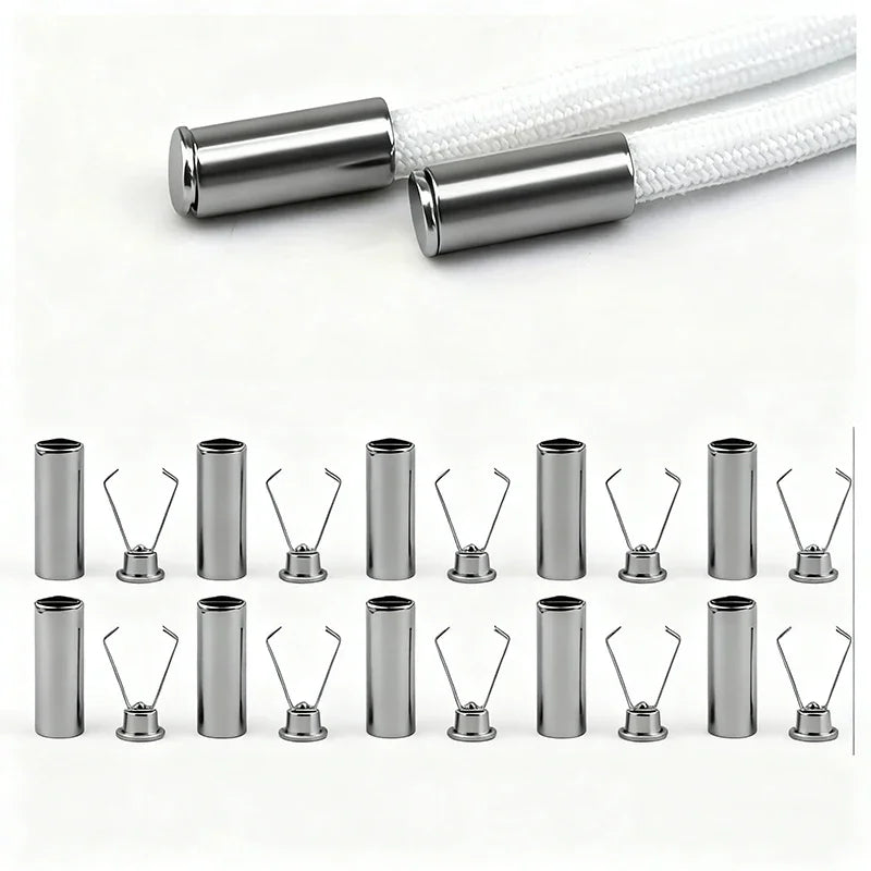 Heavy Duty Cord Locks Adjustable Metal Clips Secure Fastening for Shoelaces Bags Hoodies DIY Crafts Organizing Cables Zpaxo 10PCS Silver