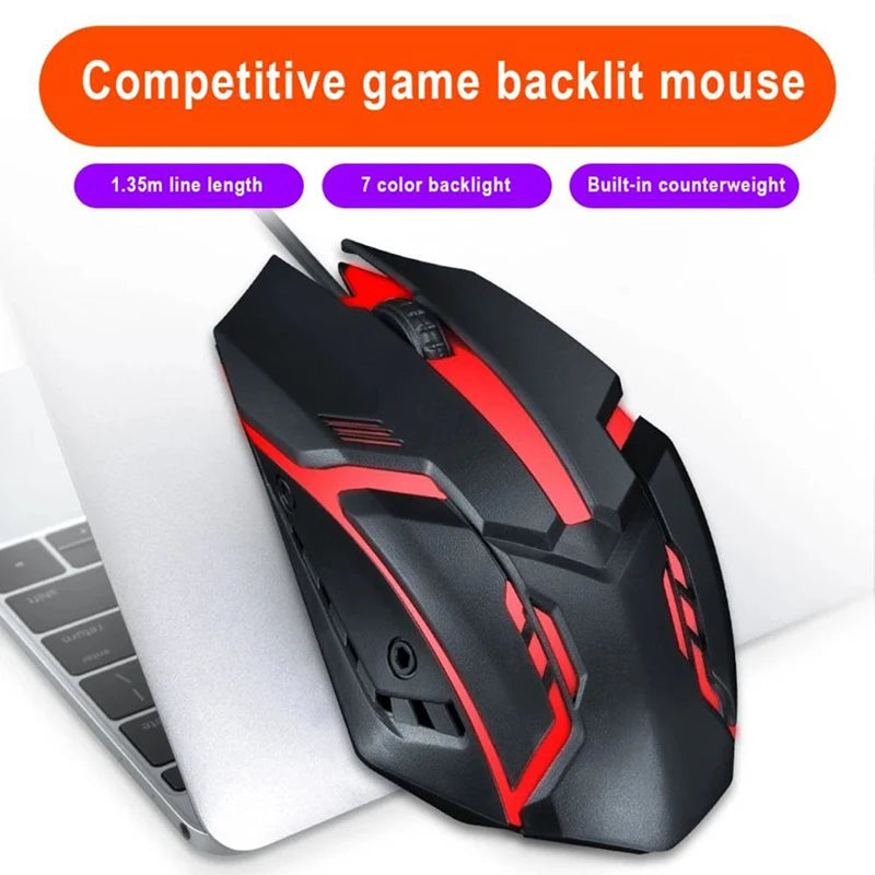 V1 Wired Mouse USB Gaming Luminous Computer Laptop Home Office Zpaxo