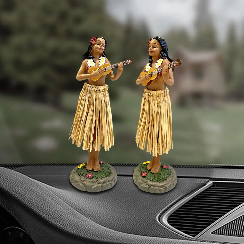 Car Decor Doll Hawaiian Dancer Girl with Guitar Hawaiian Doll Home Decor Dancing girl Dashboard Doll Dancer Decorations Zpaxo