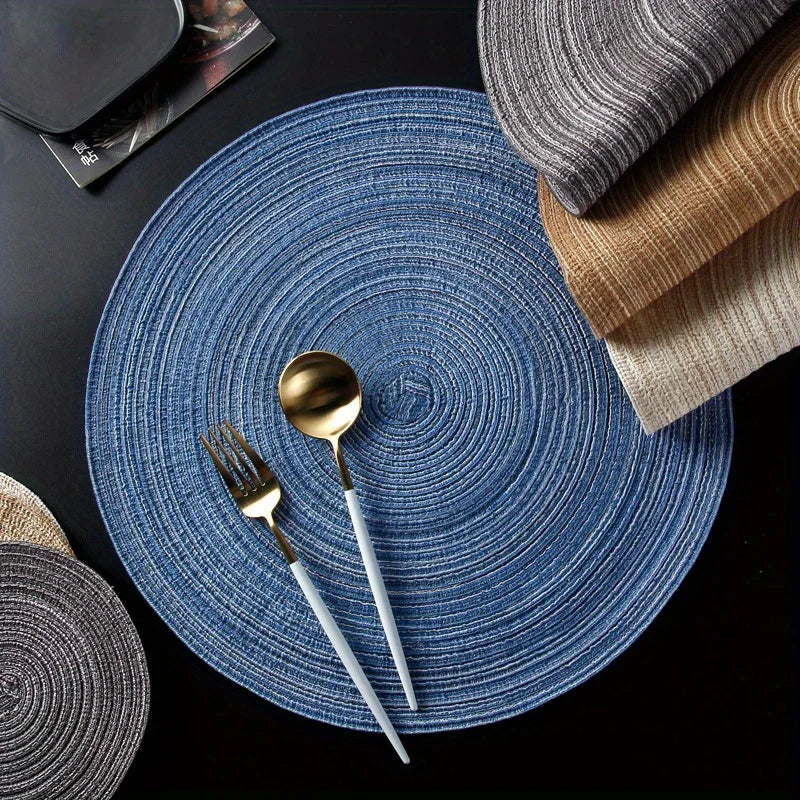 Non-Slip Linen Round Place Mats – Heat-Resistant Table Decor Dining Place Mats Zpaxo
