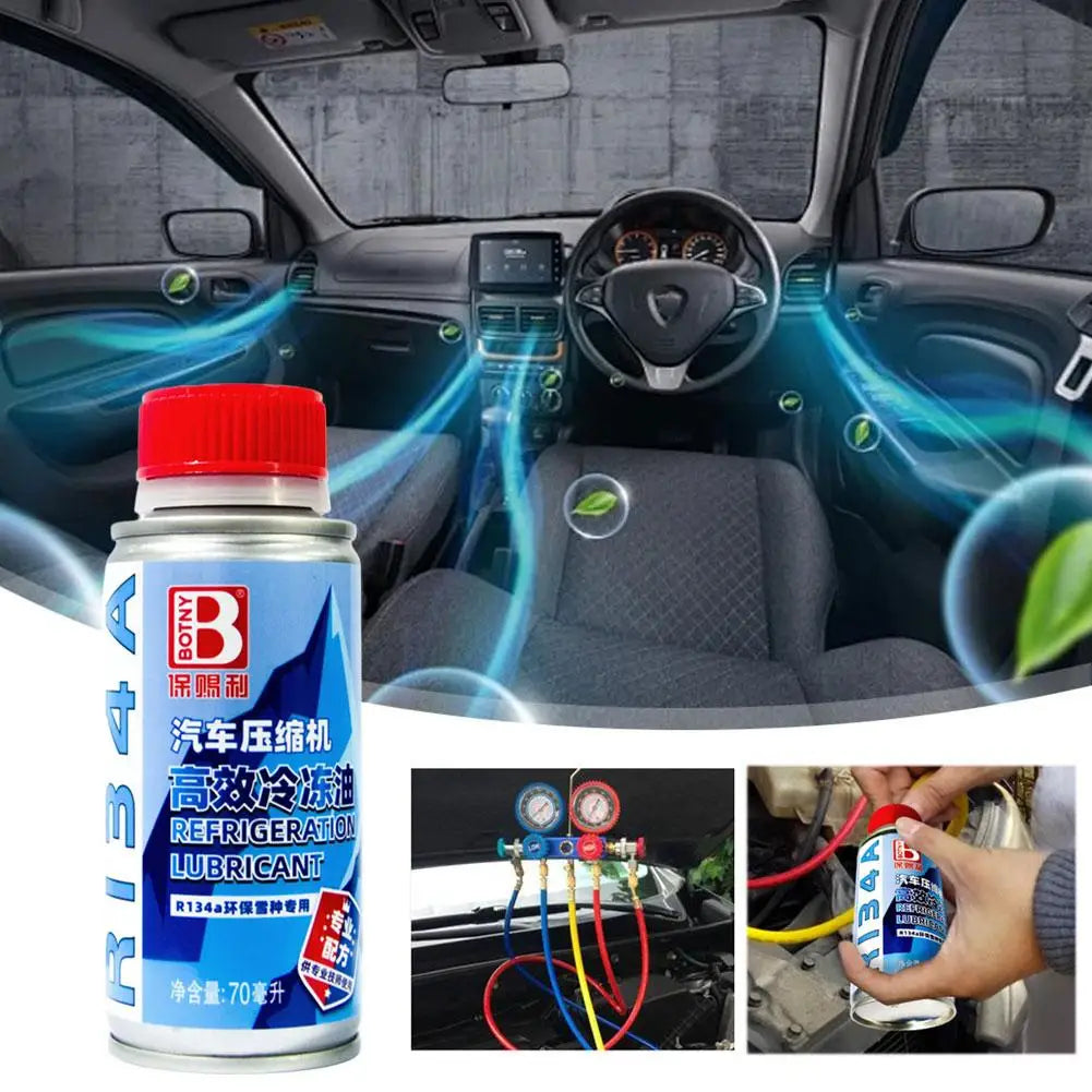 New 1/2/3/5PCS 70ML R134a Car AC Compressor Lubricant Oil Improve Cooling Efficiency Reduce Noise Protect Air Conditioning Parts Zpaxo