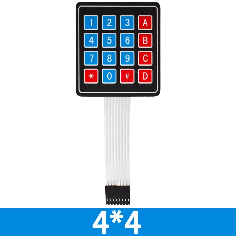 Multi Membrane Matrix Keypad 4-20 Keys Flexible Keyboard 1x4 3x4 4x4 Zpaxo 4x4
