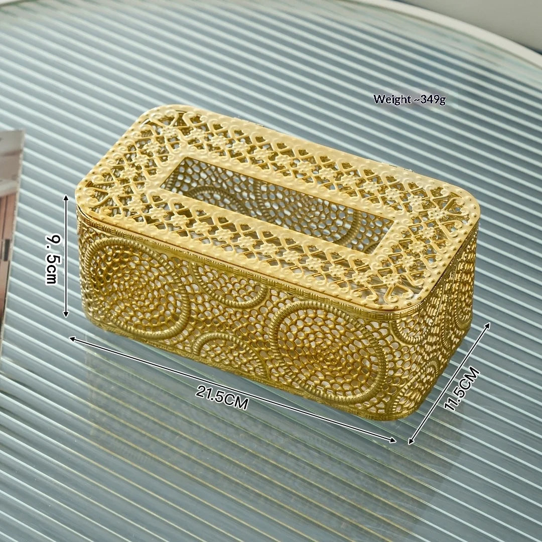 Household Nordic Style Tabletop Ironwork Tissue Box, Suitable for Living Room, Bedroom, for Storing and Dispensing Paper Tissues Zpaxo D