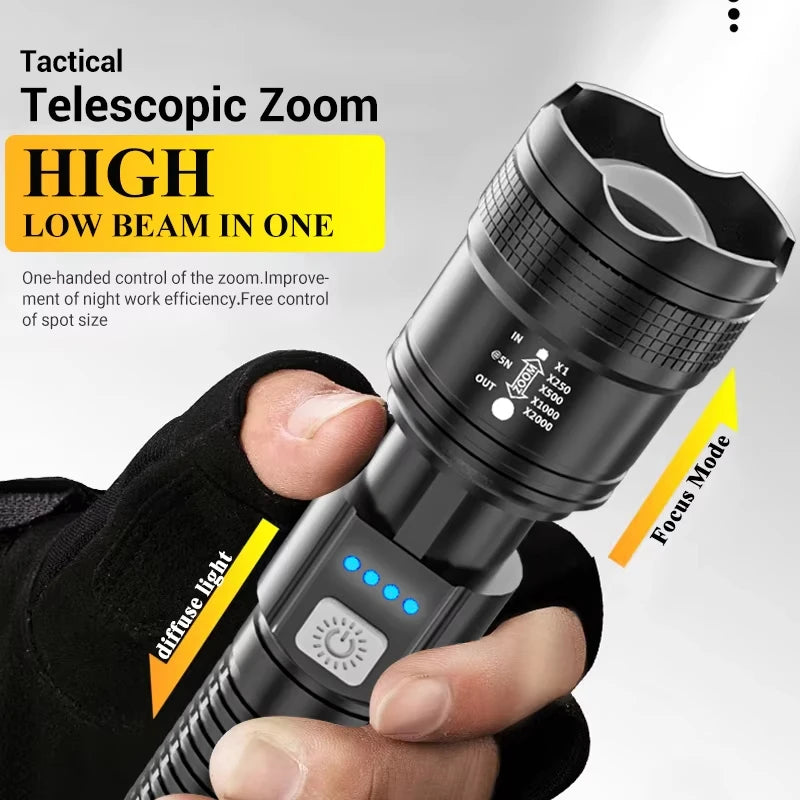 KDULIT 5000LM Rechargeable Zoomable LED Tactical Flashlight