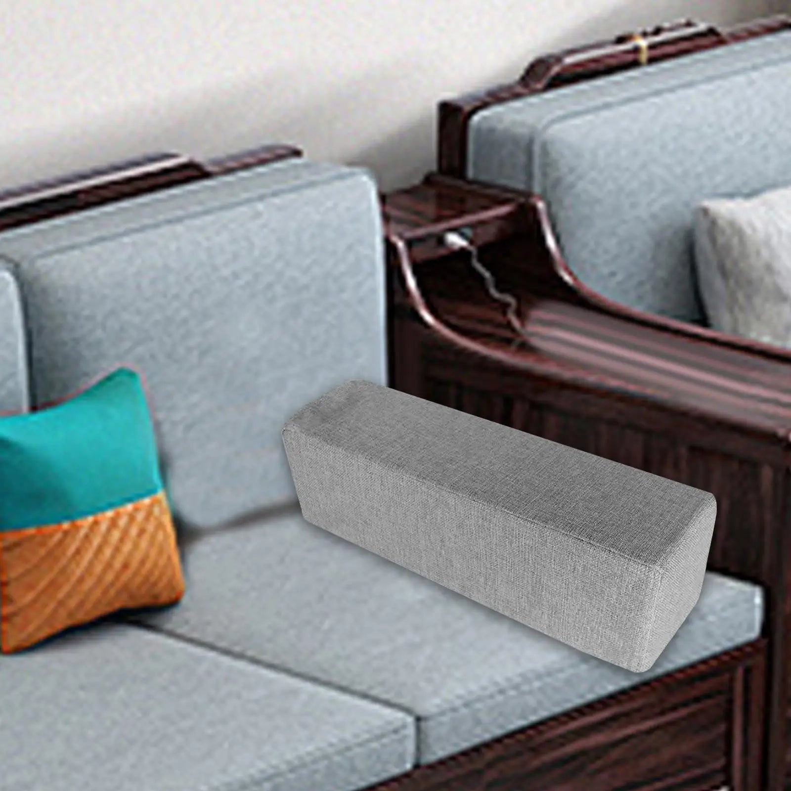 Couch Arm Rest Pillow High Density Foam Bolster with Removable Washable Pillowcase Armrest Cushion for Bedroom Car Home Working Zpaxo Dark Gray