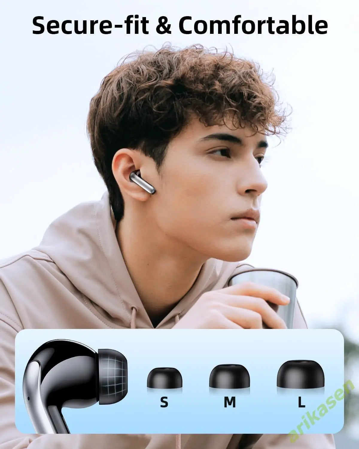 Active Noise Cancelling Bluetooth Wireless Earbuds 4 Mics ENC Clear