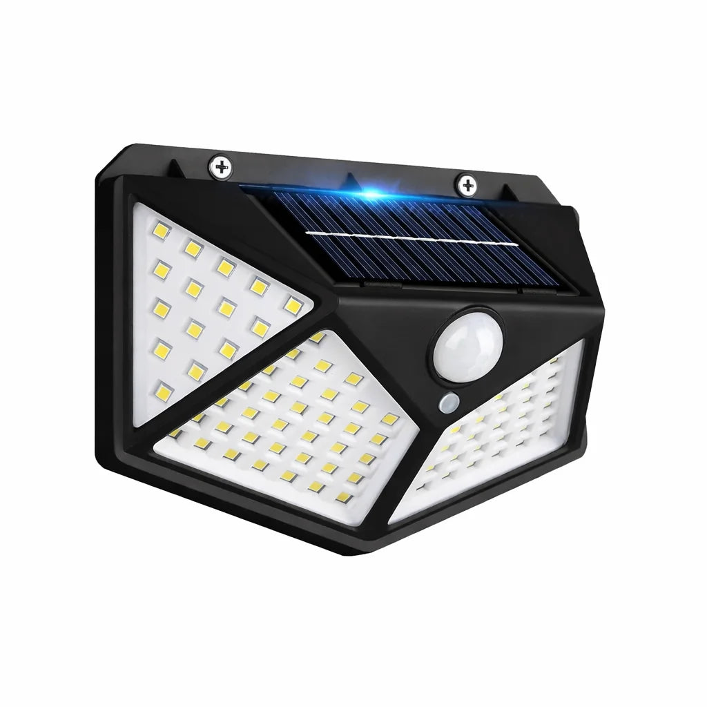 Solar Powered 100 LED Motion Sensor Wall Light, Waterproof Outdoor Security Lamp for Garden, Fence, Yard, Pathway Decoration Zpaxo 1Pc 100LED