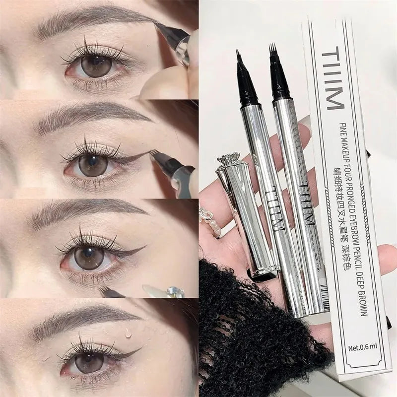 Waterproof Wild Eyebrow Pen 2 4Point Head Natural Brow Makeup