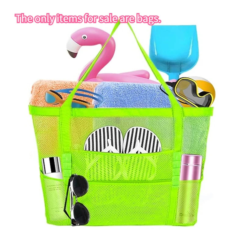 Large Capacity Mesh Beach Tote Bag Swimming Shower Fitness Travel Zpaxo green-1pc