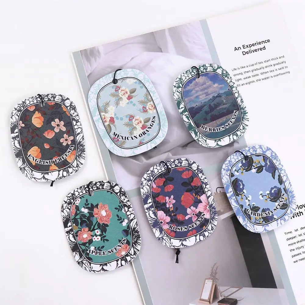Paper Car Fragrance Hanging Decoration Ellipse Car Aromatherapy Rearview Mirror Pendant Long-lasting DIY Zpaxo