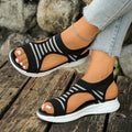 Women Sandals Summer 2026 New Summer Mesh Women Shoes Fish Open Toe Wedge Sandals Ladies Casual Platform Shoes Zapatillas Mujer Zpaxo black 36