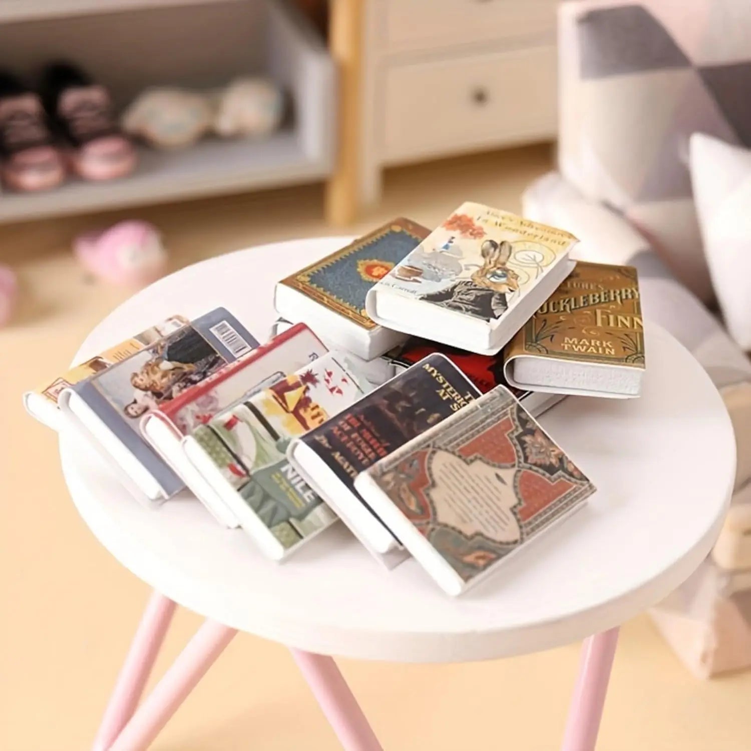 1:12 Miniature Wooden Books – Dollhouse & Fairy Garden Decor