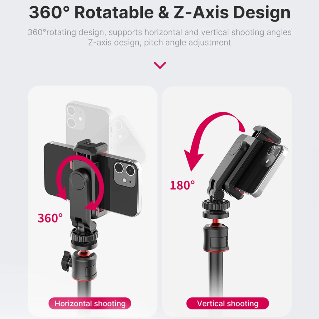 Multi-functional Phone Holder Clamp Tripod Mount 360 Rotatable Dual