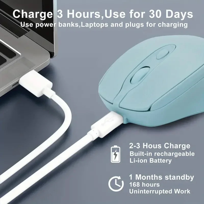 Rechargeable Wireless Computer Mouse Bluetooth-compatible USB Silent Zpaxo