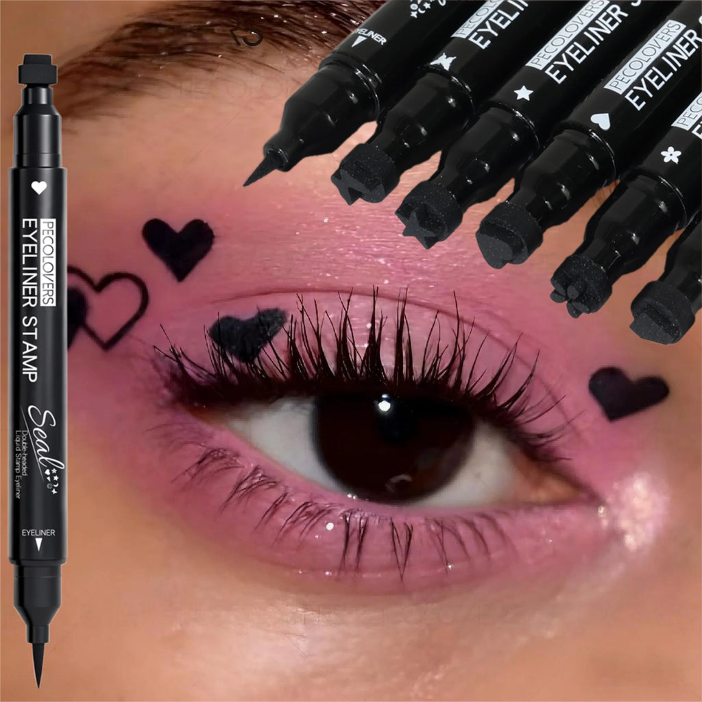1PC Double Ended Liner Pen with Wing Stamp-Instant Dry Waterproof Ink,Flake-Resistant Longwear, Angled Brush & Wing Design Stamp Zpaxo