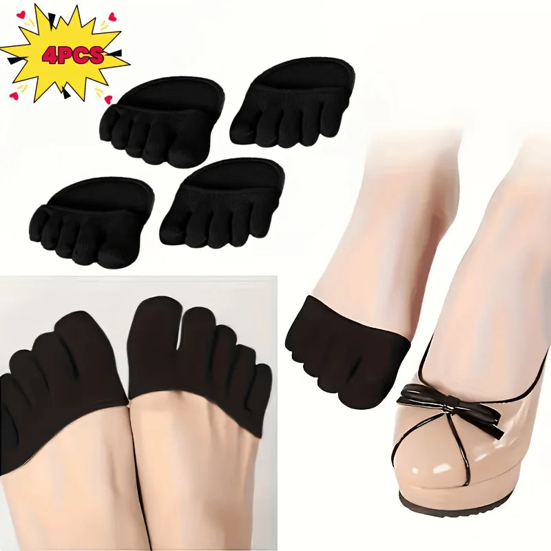 5-Toe Invisible Forefoot Socks Anti-friction Heels Breathable