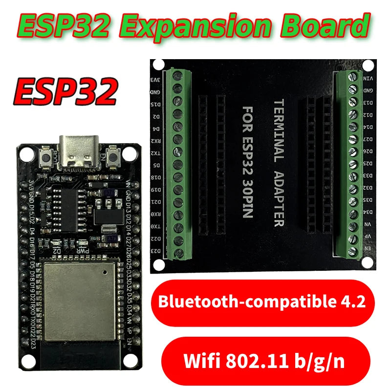 ESP32 Development Board CH340C WiFi + Bluetooth Ultra-Low Power Dual Core ESP32-DevKitC-32 32U Expansion Board 30pin For Arduino Zpaxo