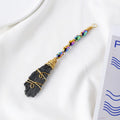 Natural Crystal Broom Black Tourmaline Aura Blaze Blue Feather Shape DIY Sweeper Witchcraft Ornaments Zpaxo BLACK BROOM