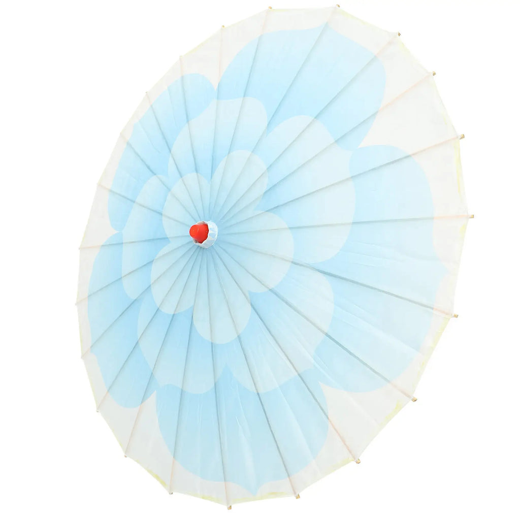 Handmade Blue Peony Oil Paper Umbrella Chinese Traditional Parasol