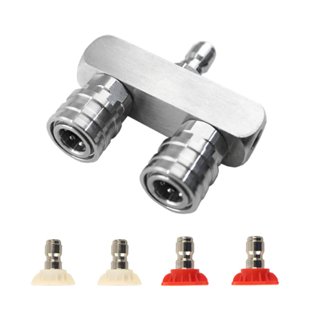 Dual Pressure Washer Nozzle Tip Cleaning 1 Quick Connect Spray 0 Red