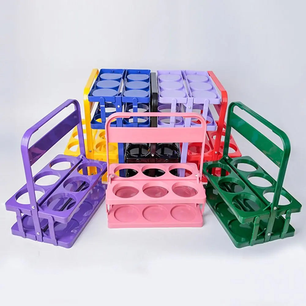 1Pcs 6 Hole Beer Bottle Carrier Cup Foldable Reusable Drink Holder Durable Cup Organizer Bar Beverage Display Wine Rack Zpaxo