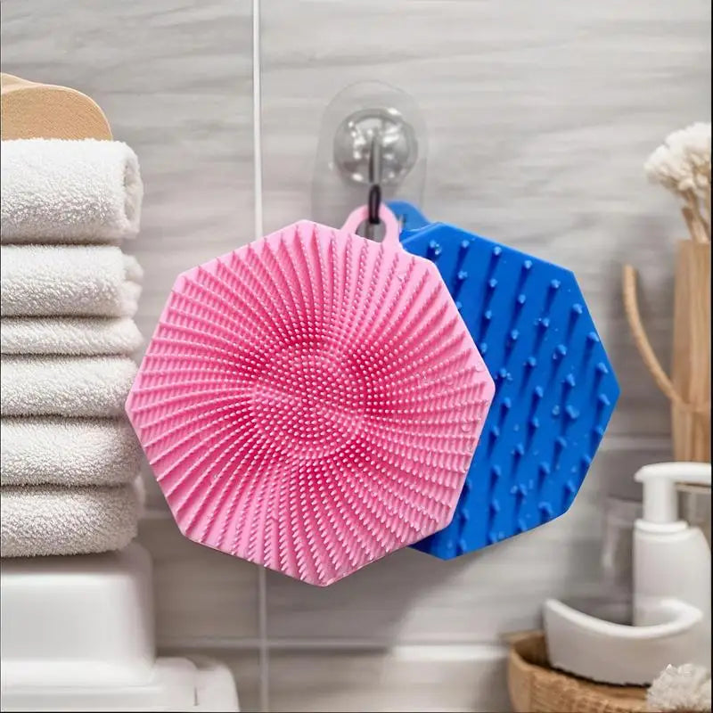 Silicone Loofah Soft Bristle Body Brush Skin Exfoliator Scalp