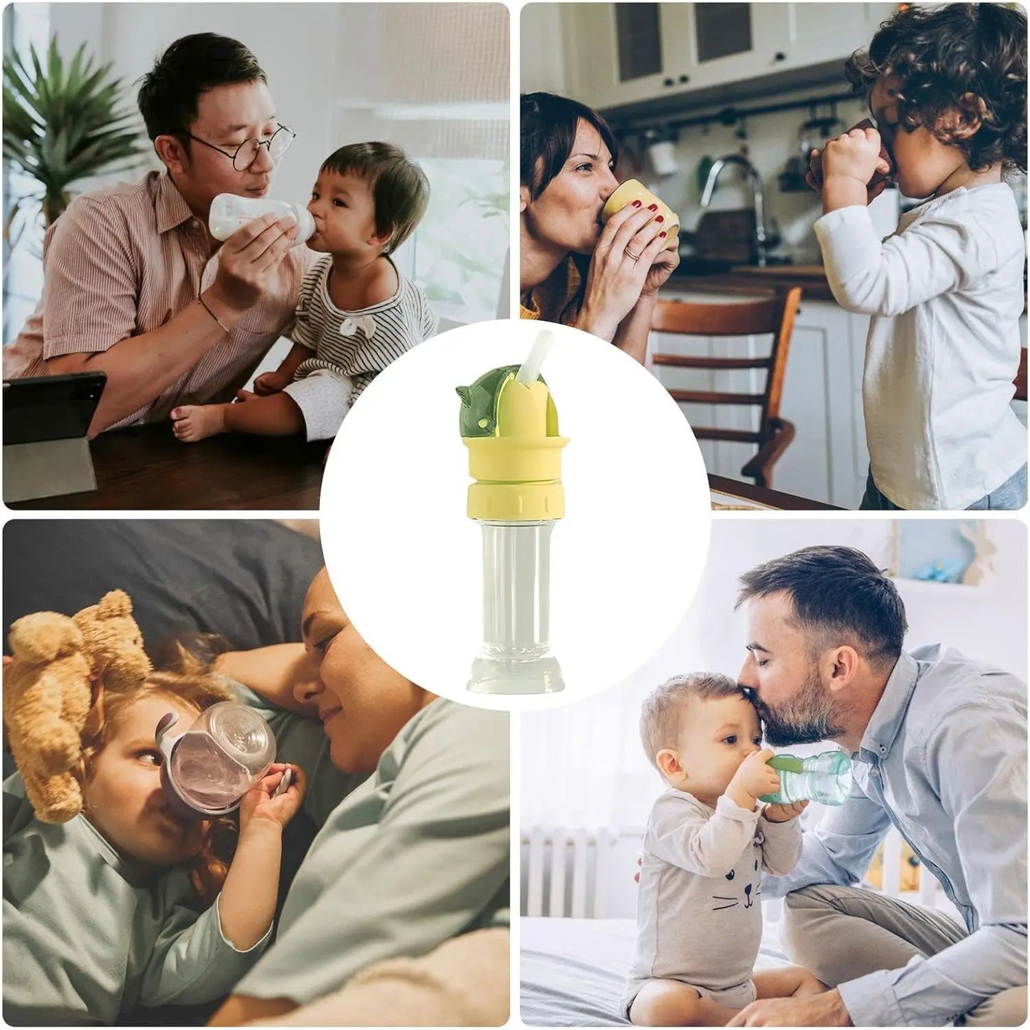 Baby-friendly Universal Straw Lid Includes Converter Water Bottles