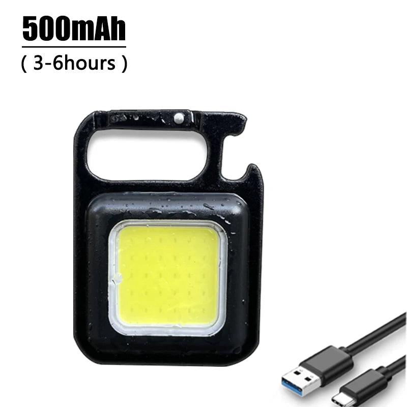 Multi-function LED Portable COB Bright Self Defense Keychain Work Zpaxo 1pcs 500mAh