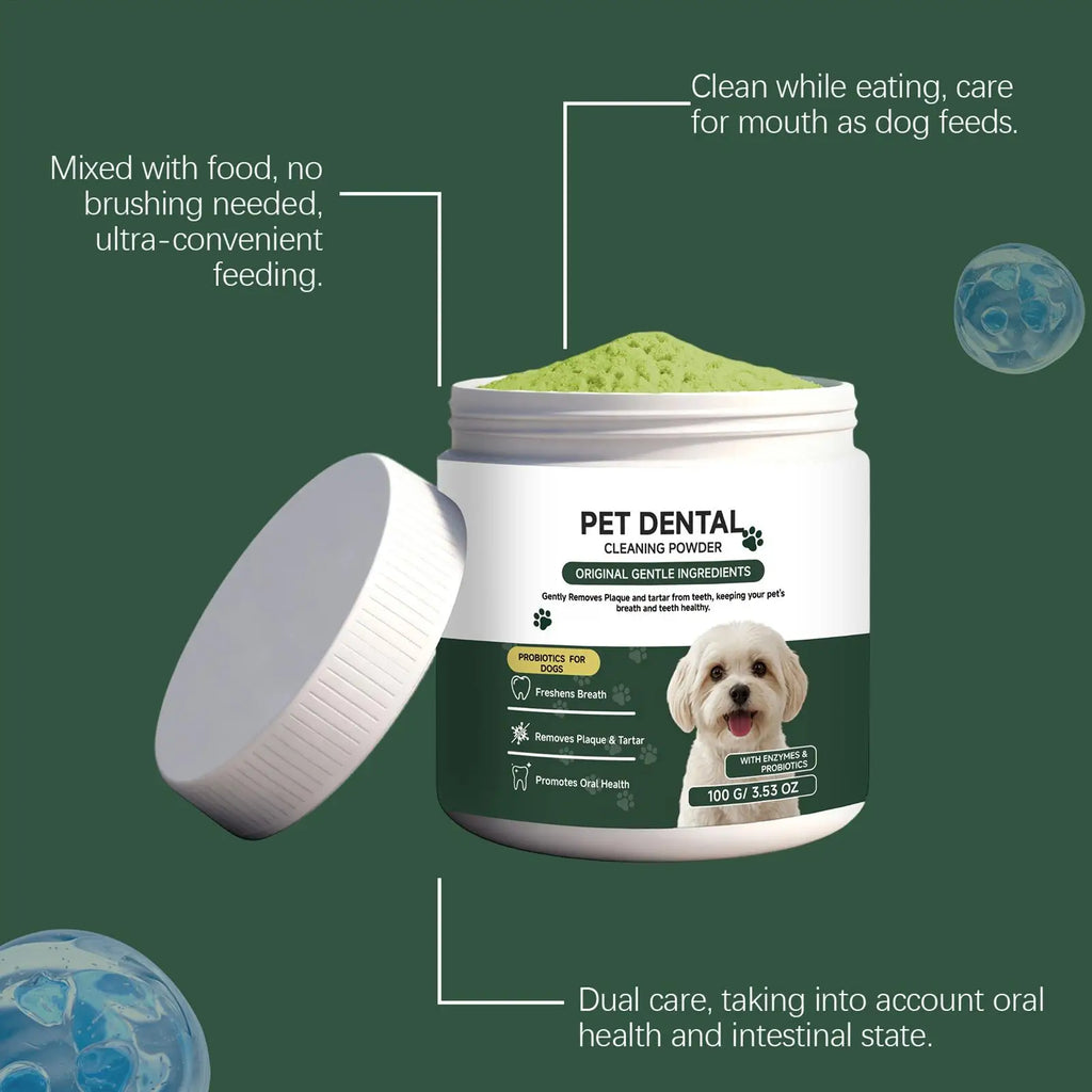 Dog Tooth Powder Freshen Breath Natural Plaque Tartar Remover