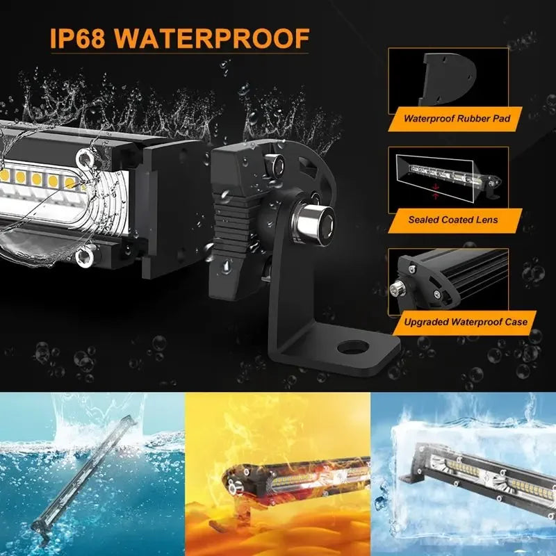 LED Work Light Ultra-thin Single Row Bar Suitable Off-road 4X4 Je-ep