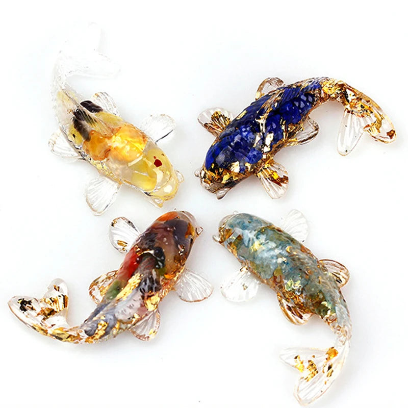 Koi Fish Figurine – Crystal Epoxy Resin Desk Ornament & Gift