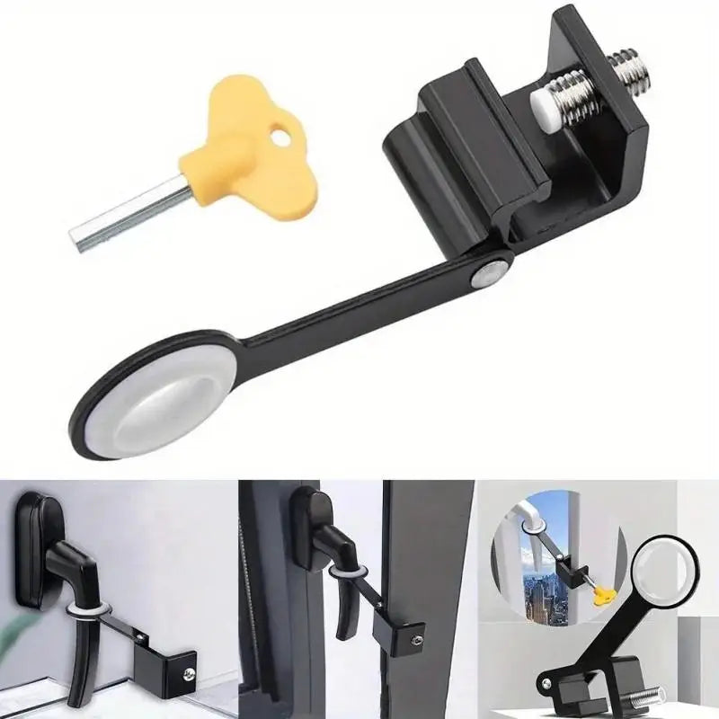 1Set Home Guard Locking Buckle Free Punch Metal Window Lock Limiter Windows Handle Restrictor Lock Kids Safety Protection Locks Zpaxo