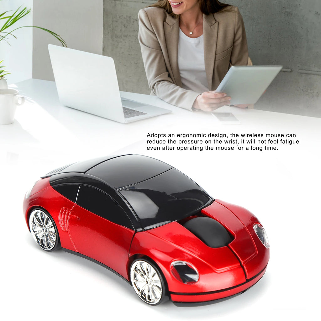 Laptop Wireless Mouse Smart CarShaped Portable 2.4G Cordless Mouse with USB Receiver for Office Laptop Computer Tablet Zpaxo