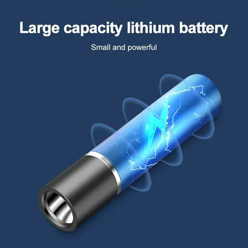 Mini USB Rechargeable Keychain Flashlight – 3-Mode Waterproof LED
