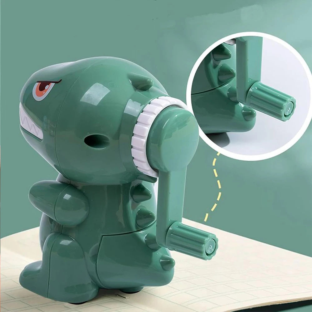 Dinosaur Pencil Sharpener Manual Cartoon Sharpener Fast Sharpening for Student Home Office School Zpaxo