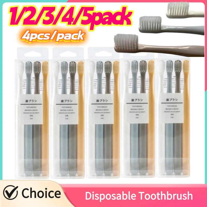 Soft Bristle Small Head Toothbrush Natural Material Ultra Dense Soft Bristles Toothbrush Family Travel Disposable Toothbrush Zpaxo