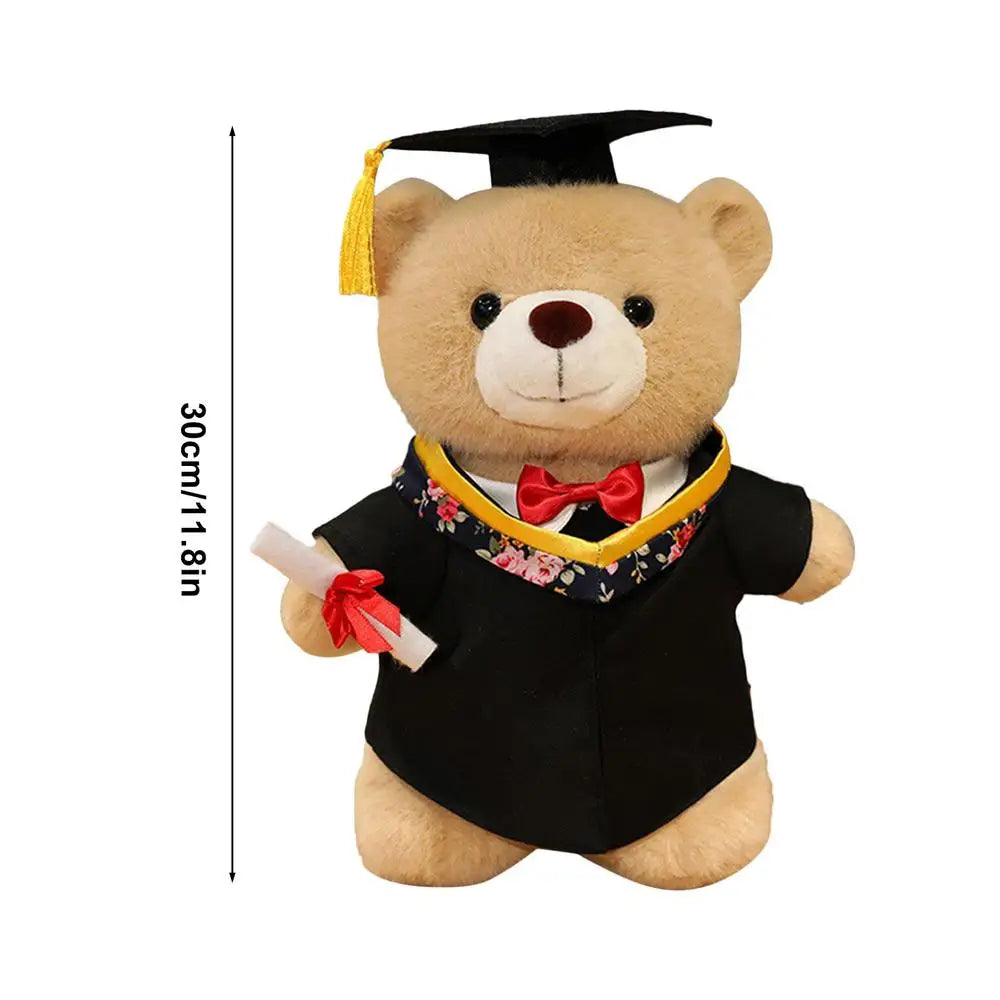 Graduation Stuffed Bear Soft Plush Toy Stuffed Animal With Gown Hat Cute Throw Pillow High School Home Decor For Preschool Zpaxo YELLOW United States