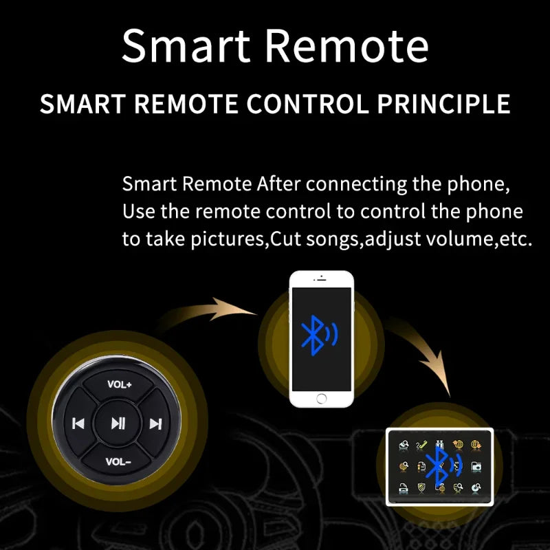 Wireless Bluetooth Media Button Remote Controller Car Motorcycle Bike Zpaxo