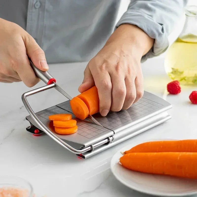 Hot Cheese Board with Wire Cutter 5.5 Inch Stainless Steel Ham Sausage Slicer Cutter Cheese Wire Cutter with Serving Board Zpaxo