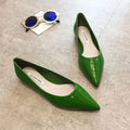 Flats Women's Shoes Yellow Net Brown Sugar Fruit Color Flat Shoes Shallow Pointed Flat Heels Women's Shoes Large Size 43 44 45 Zpaxo Green 37