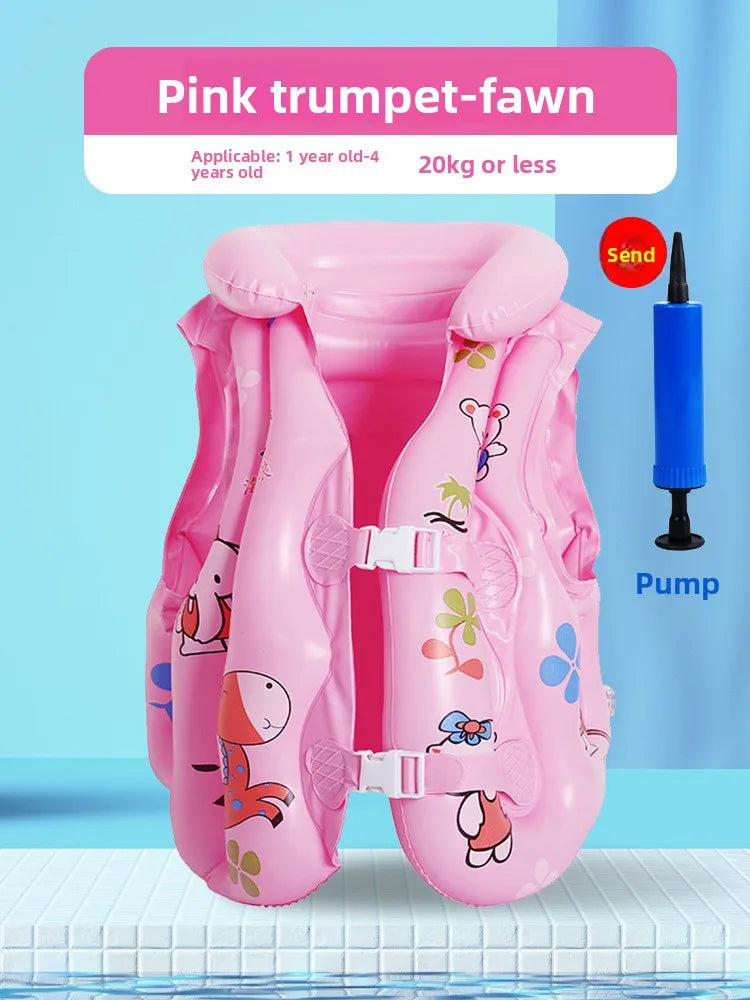 Infant Kids Inflatable Swimsuit Arm Rings Thickened Buoyancy Aid Vest