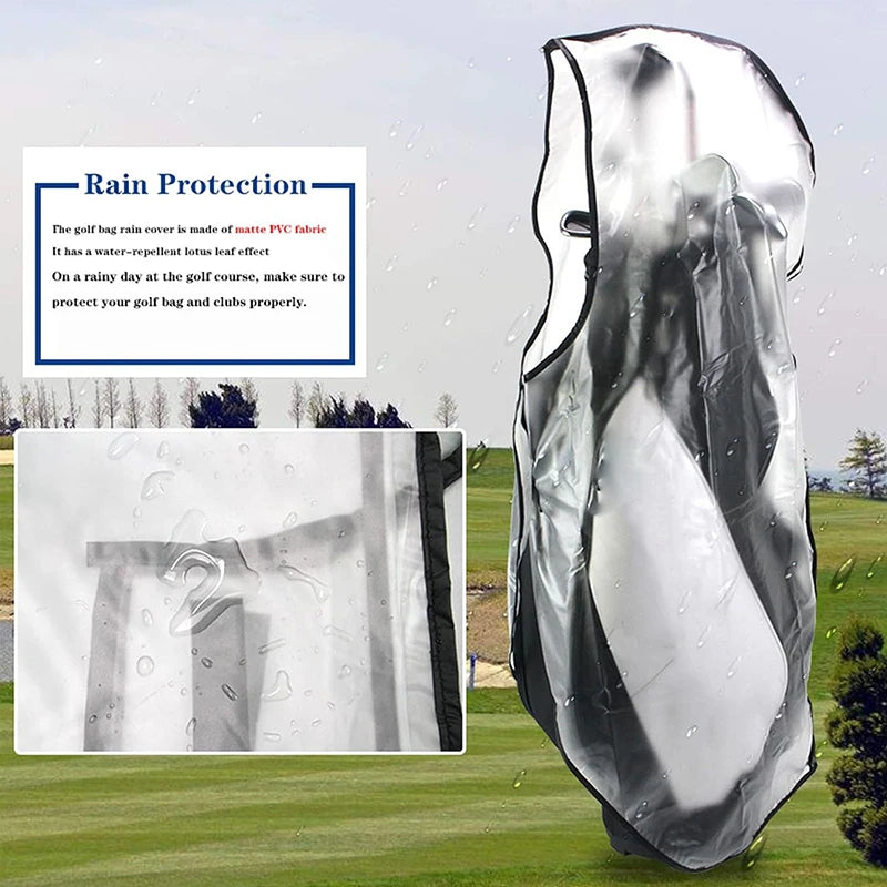 Golf Bag Cover Zipper Waterproof Large Capacity Rain Durable Dust Zpaxo
