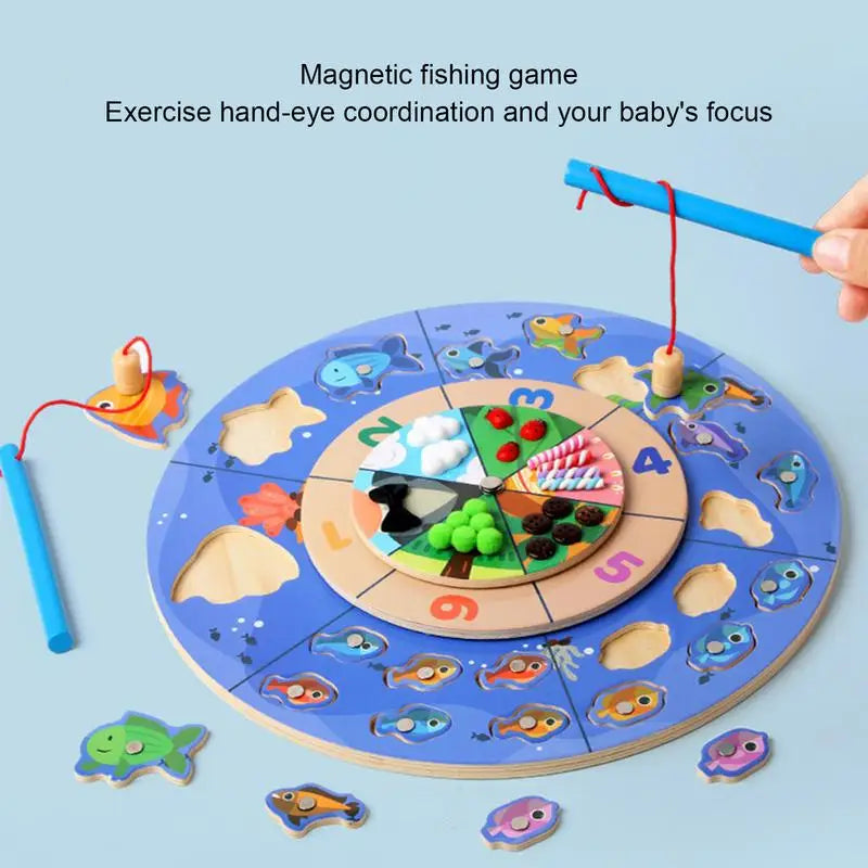 Magnetic Fish Game Wooden Preschool Learning Activities Fish Catching Games Preschool Learning Educational Toys For 3 Years Old Zpaxo