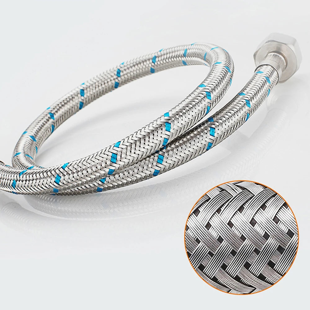 2PCS 50cm Flexible Plumbing Pipes G1/2 G3/8 G9/16 Cold Hot Mixer Faucet Stainless Steel Water Supply Pipe Braided Hoses Basin Zpaxo