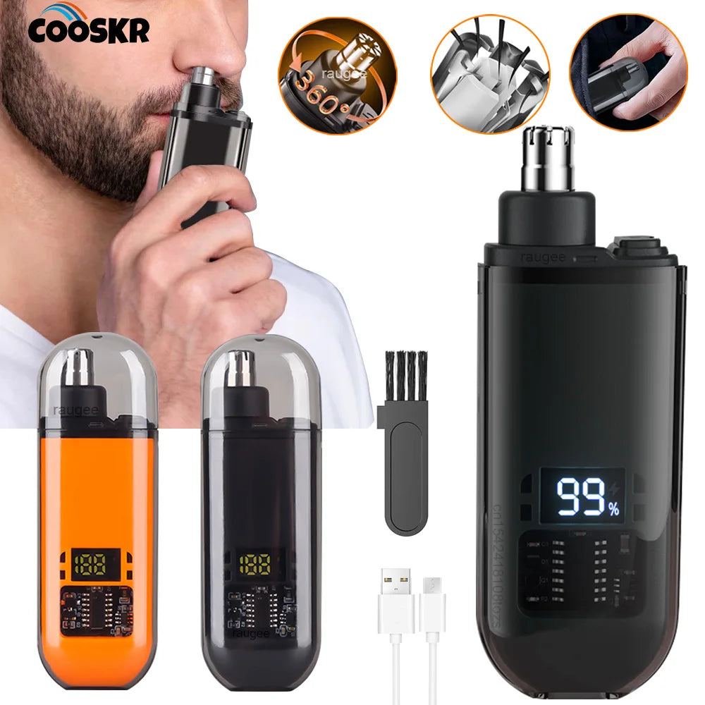 Electric Nose Hair Trimmer 2in1 Ear Remover Rechargeable Painless
