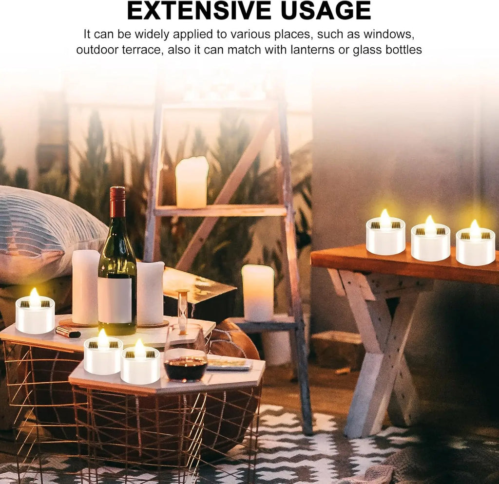 High-quality Reusable Flameless Flickering LED Solar Tealight Candles